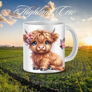 Highland Cow Sublimation Mug
